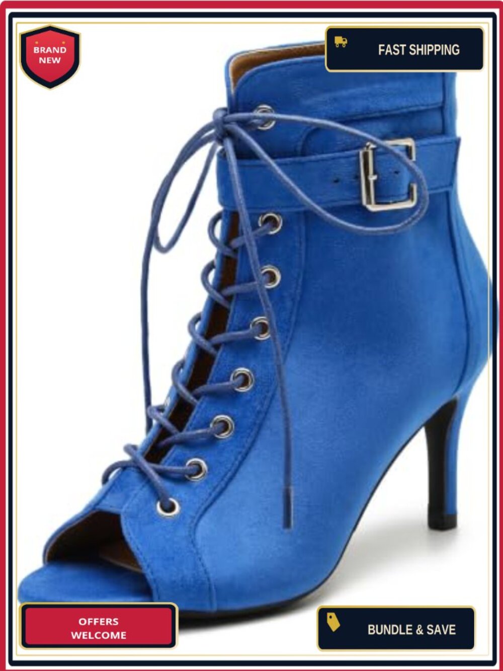 Women's Peep Toe Lace Up Stiletto Heel Sandals Party Wedding Dress Shoes